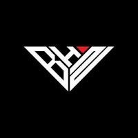 bhn Brief Logo kreatives Design mit Vektorgrafik, bhn einfaches und modernes Logo in Dreiecksform. vektor
