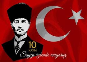 10 Kasim Atatürk'u Anma Gunu Übersetzung 10. November, Atatürk-Gedenktag vektor