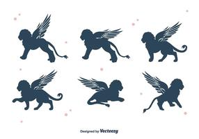 Winged Lion Silhouette Vektor