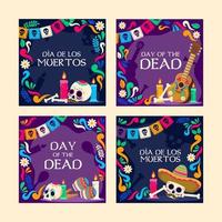 dia de los muertos Social-Media-Beitragsvorlage vektor