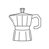 Geysir-Kaffeemaschine. Moka-Topf isoliert auf weiß. vektor