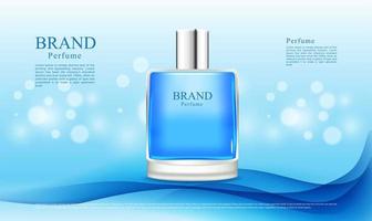 Parfümwerbung auf Blue Wave Design vektor