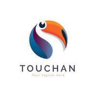 Tukan-Vogel-Kreis-Logo-Template-Design für Marke oder Firma und andere vektor