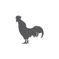 Hahn-Silhouette-Symbol. Seitenansicht des männlichen Hahns. Vektor-Illustration. Huhn-Logo-Vektor vektor