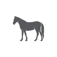 Pferd realistische Silhouette Logo-Design. Pferd-Piktogramm. Seitenansicht des Pferdes. Vektor-Illustration vektor