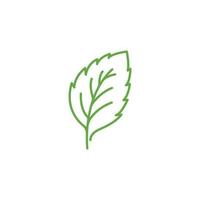 mynta löv linjär ikon. blad vektor illustration. grön mynta löv ekologi natur linjär element vektor ikon, blad linjär ikon, mynta löv logotyp vektor illustration