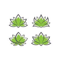 lineare Lotus-Logo-Set-Vorlagen. Vektor-Blumen-Linear-Lotus-Logo-Pack. Design-Lotusblumenumriss. Vektor-Illustration. Lotus-Symbol vektor