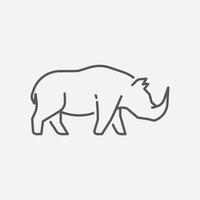 noshörning ikon. vektor illustration silhuett av en noshörning. noshörning sida se design element. vektor illustration