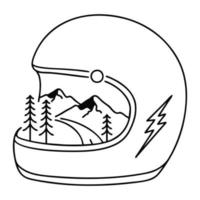 klassisk full ansikte motorcykel hjälm, design element för affisch, emblem, tecken. vektor illustration