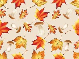 Nahtloses Muster mit handgezeichneten Herbstblättern vektor