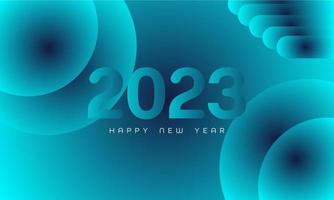 2023 Lycklig ny år Semester vektor med lutning bakgrund fest bakgrund.platt bakgrund. med element
