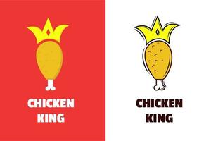 Chicken King, Fast-Food-Hähnchen-Restaurant-Logo-Design vektor