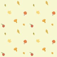 höst mönster. svamp, löv, ollon på en mönster för textilier, servetter, tyger, grafik, omslag papper, bakgrundsbilder. vektor