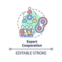 Symbol für das Konzept der Expertenkooperation. Fachkräfteintegration. pandemiebereitschaft abstrakte idee dünne linie illustration. isolierte Umrisszeichnung. editierbarer Strich. vektor