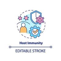 Symbol für das Konzept der Wirtsimmunität. pandemiebereitschaft präklinische forschung abstrakte idee dünne linie illustration. isolierte Umrisszeichnung. editierbarer Strich. vektor