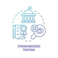 Standardisiertes Symbol für blaues Farbverlaufskonzept für Tests. verwaltete Prüfungen. große bildungsthema abstrakte idee dünne linie illustration. isolierte Umrisszeichnung. vektor