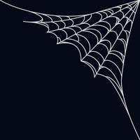 Spinnennetzecke für Halloween-Designs. Spinnennetz-Ecke isoliert im dunklen Hintergrund. Vektor-Illustration vektor