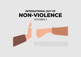 internationell dag av icke våld bakgrund på oktober 2:a. vektor