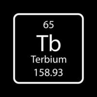 Terbium-Symbol. chemisches Element des Periodensystems. Vektor-Illustration. vektor