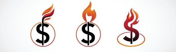 Flammen-Logo-Dollar vektor