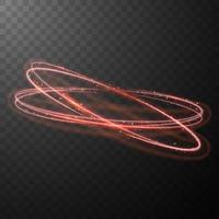 Rot leuchtende, glänzende Spirallinien, abstrakte Lichtgeschwindigkeit und glänzende Wellenspur vektor