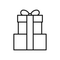 Flache Ikone der Geschenkbox auf weißem Hintergrund, Vektorillustration vektor