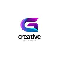 lebendiges, trendiges, farbenfrohes, kreatives Buchstabe-g-Logo vektor