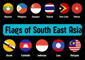 Flaggen von Asien. Asien. Asien-Flaggen vektor