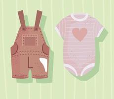 bebis overall och klänning kläder isolerat ikon vektor