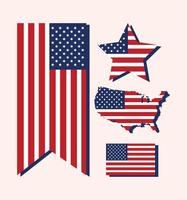 USA Flaggen Symbole vektor
