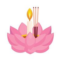Lotusblume mit Kerze vektor