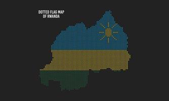 rwanda flagga Karta, abstrakt prickad vektor illustration