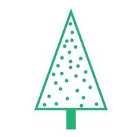 tecknad serie stiliserade grön jul träd tillverkad av triangel vektor