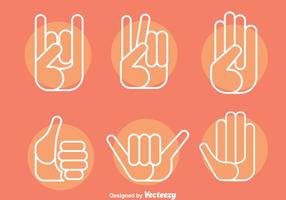 Hand Gestures Ikoner Vector