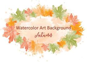 Aquarell abstrakter Hintergrund Herbstkollektion mit Ahorn und saisonalen Blättern. handgemalte Aquarell-Naturkunst, perfekt für Ihren gestalteten Header, Banner, Web, Wand, Karten usw. vektor