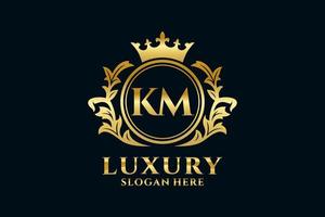 Royal Luxury Logo-Vorlage mit anfänglichem km-Buchstaben in Vektorgrafiken für luxuriöse Branding-Projekte und andere Vektorillustrationen. vektor