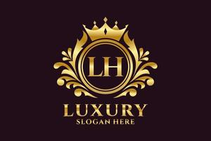 Royal Luxury Logo-Vorlage mit Anfangsbuchstaben lh in Vektorgrafiken für luxuriöse Branding-Projekte und andere Vektorillustrationen. vektor