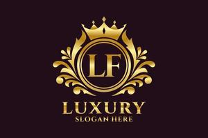 anfängliche lf-Buchstabe königliche Luxus-Logo-Vorlage in Vektorgrafiken für luxuriöse Branding-Projekte und andere Vektorillustrationen. vektor