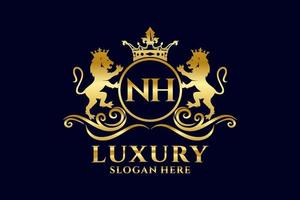 Anfangsbuchstabe nh lion royal Luxus-Logo-Vorlage in Vektorgrafiken für luxuriöse Branding-Projekte und andere Vektorillustrationen. vektor