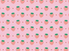 Nahtloses Muster Obst Erdbeere Hintergrund Vektordesign. kann für Verpackungen, Geschenkpapier, Grußkarten, Aufkleber, Stoffe und Drucke verwendet werden. vektor