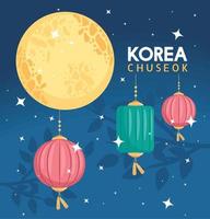 korea chuseok beschriftungskarte vektor