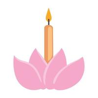 Loy Krathong Lotus mit Kerze vektor