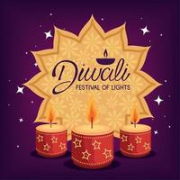 diwali fest der lichtkarte vektor