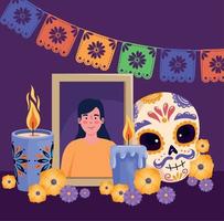 altare av dia de los muertos vektor