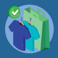 Hemden in Einkaufstaschen-Symbolen vektor
