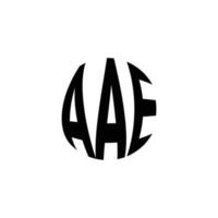 kreatives rundes aae-buchstaben-logo-design vektor