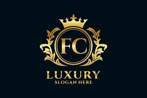 Royal Luxury Logo-Vorlage mit anfänglichem fc-Buchstaben in Vektorgrafiken für luxuriöse Branding-Projekte und andere Vektorillustrationen. vektor