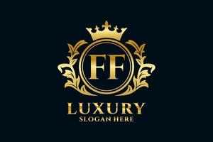 Royal Luxury Logo-Vorlage mit anfänglichem ff-Buchstaben in Vektorgrafiken für luxuriöse Branding-Projekte und andere Vektorillustrationen. vektor