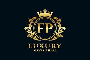 anfängliche fp-Buchstabe königliche Luxus-Logo-Vorlage in Vektorgrafiken für luxuriöse Branding-Projekte und andere Vektorillustrationen. vektor
