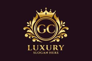 Royal Luxury Logo-Vorlage mit anfänglichem gc-Buchstaben in Vektorgrafiken für luxuriöse Branding-Projekte und andere Vektorillustrationen. vektor